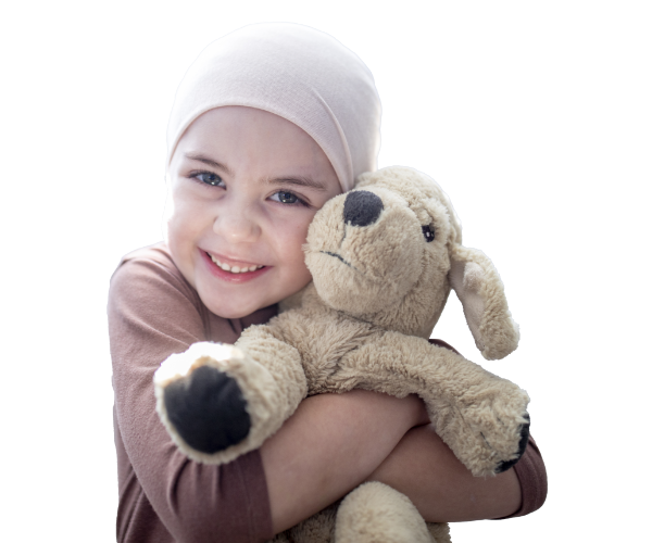 Girl holding a stuffed toy dog