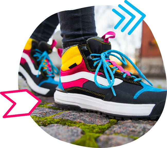 Picture of a brightly coloured pair of trainers
